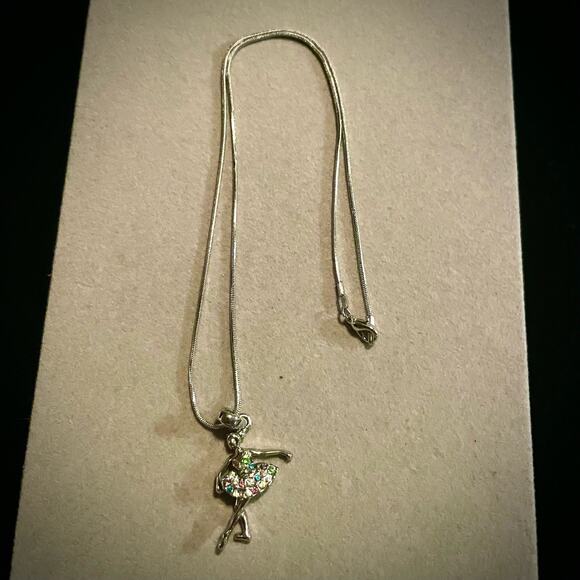 Ballerina Pendant Silver Tone Necklace - Picture 3 of 3